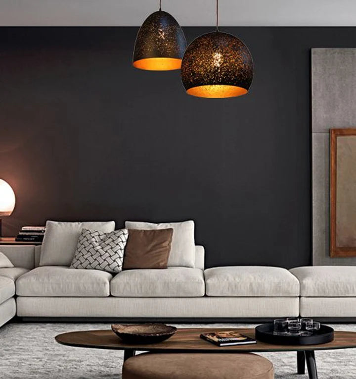 CELESTE: Bohemian Rustic Ellipse Shape Pendant Light