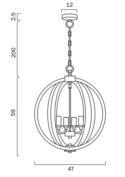 KENDALL 4 Pendant Light - Chrome