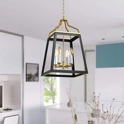 MONTEAL 4 Pendant Light – Antique Gold/Black