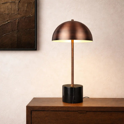 DOMEZ Table Lamp - Black Marble/Bronze
