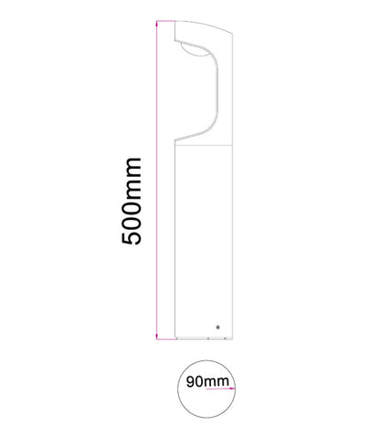 SETH: LED Surface Mounted Bollard Lights IP54 - 500mm