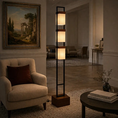 OSADA Floor Lamp - Wood/Black