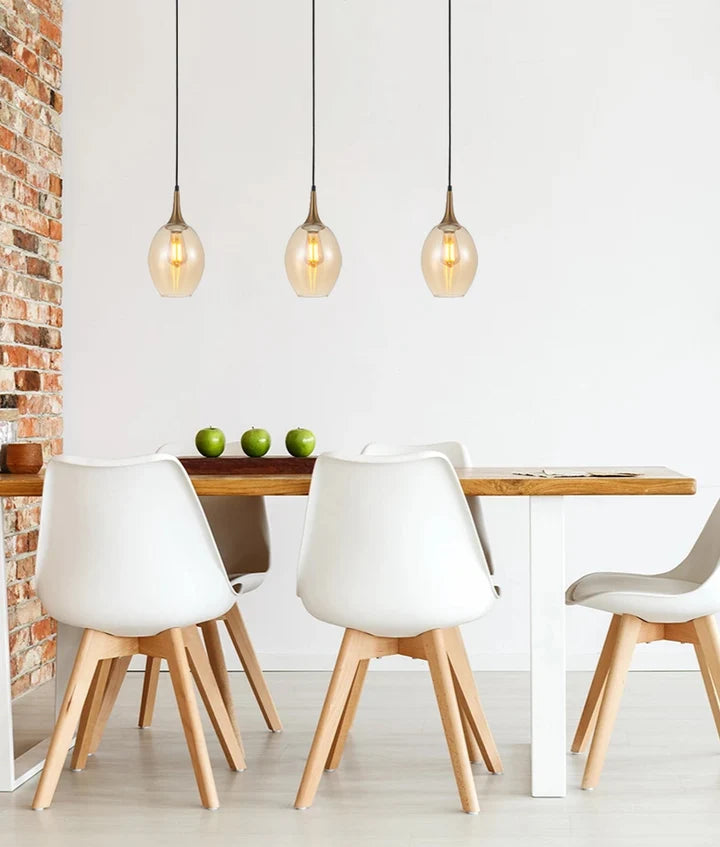 BROTE: Retro Interior Bronze Amber Wine Glass Shape Pendant Lights