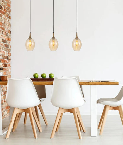 BROTE: Retro Interior Bronze Amber Wine Glass Shape Pendant Lights