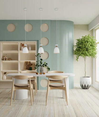 KANSI: Interior Bell Shape Pendant Light - Matte White
