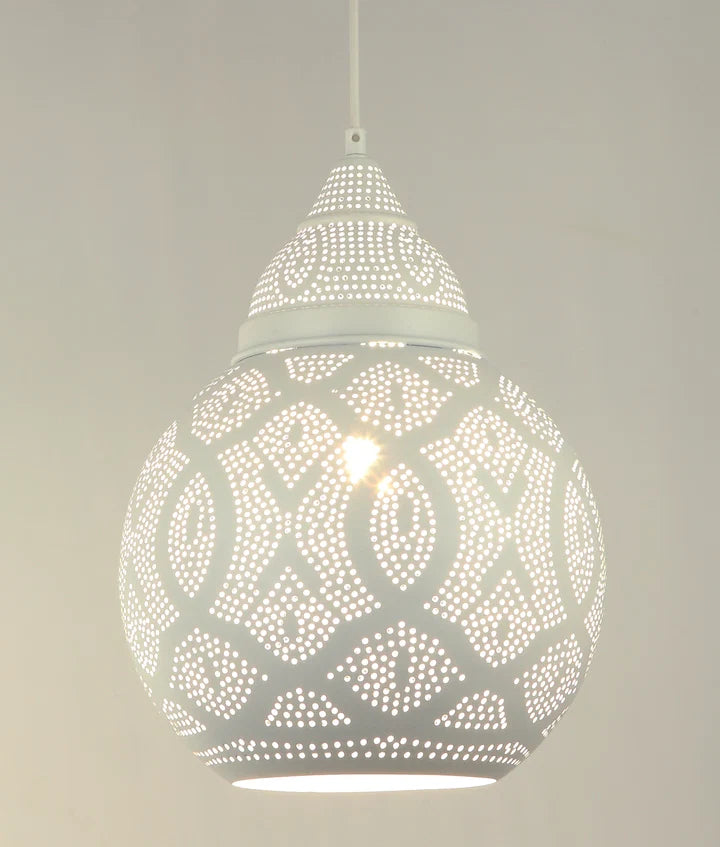 MARRAKESH: Bohemian Interior Bell Shape Pendant Lights - White