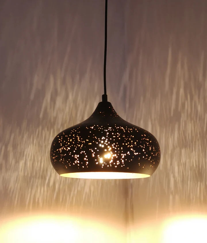 MARRAKESH: Bohemian Interior Champagne Glass Shape Pendant Light - Black