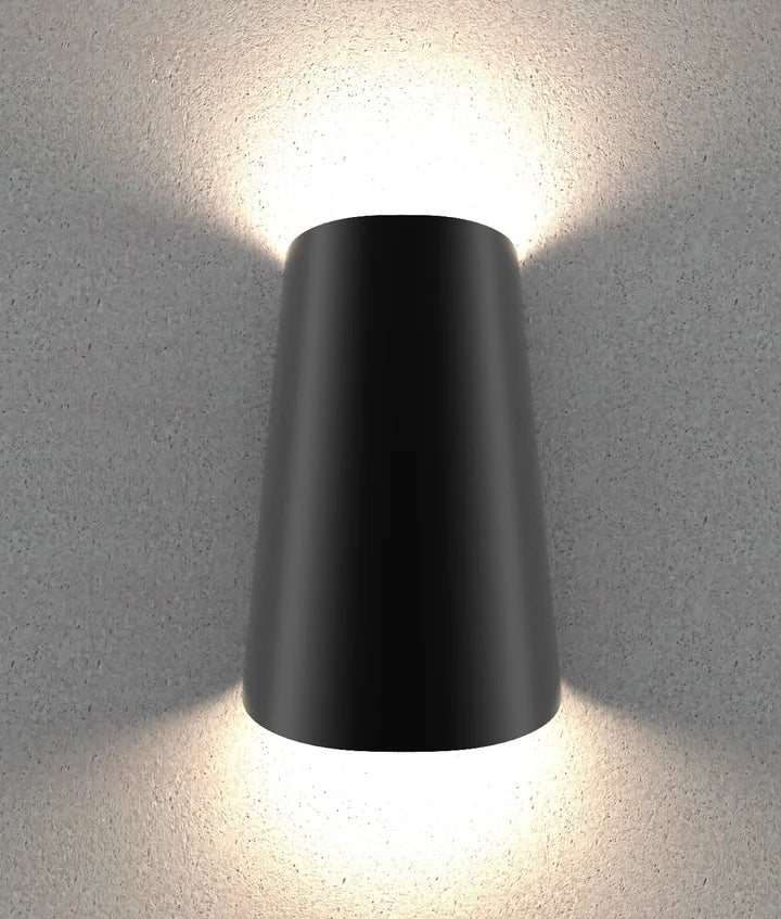 BESTRI: LED Tri-CCT Exterior Surface Mounted Cone Up/Down Wall Light IP65 - Dark Grey