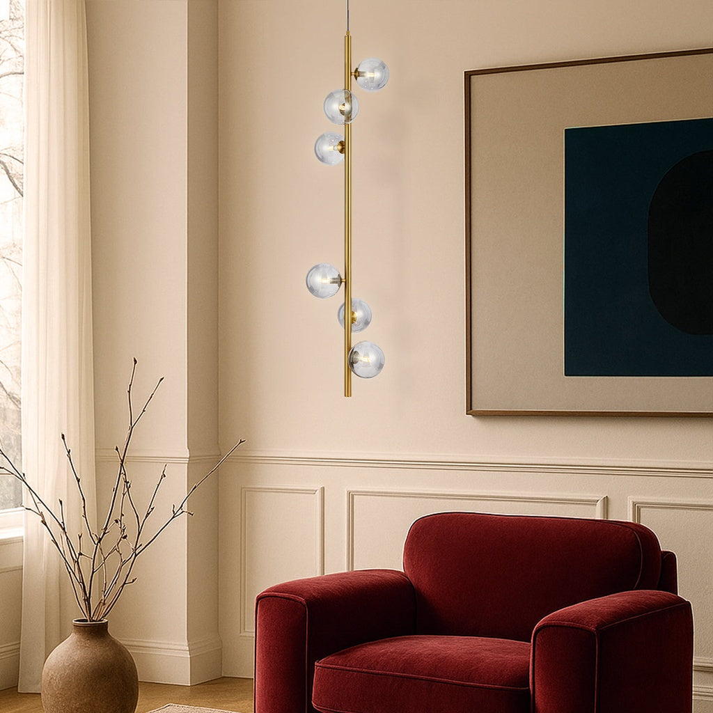ELSON 6 Pendant Light - Antique Gold/Smoke