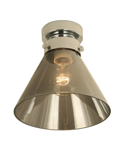 D.I.Y. Batten Fix Ceiling Lights - Small Cone Shape Fixtures (Smokey Black Glass & Chrome Batten)