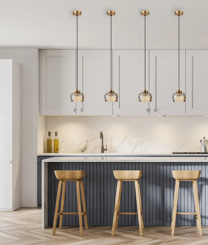 CARAMELLE: Interior LED Tri-CCT Glass Pendant Light - Amber