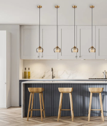CARAMELLE: Interior LED Tri-CCT Glass Pendant Light - Amber