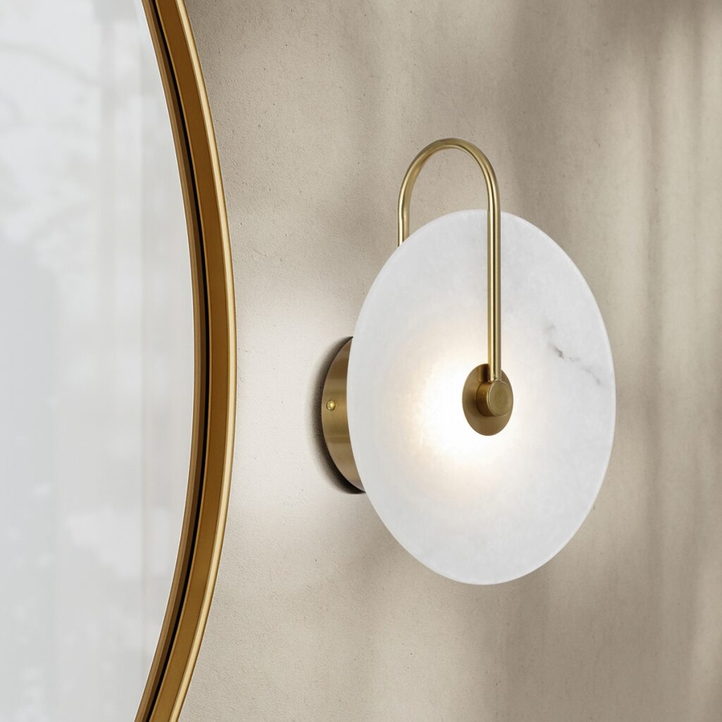 ZONDER LED Wall Light - Antique Gold/White Marble
