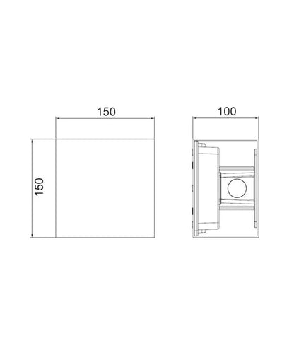 TOCA: Exterior LED Surface Mounted Adjustable Lens Covers Up/Down Lights IP65 - Black