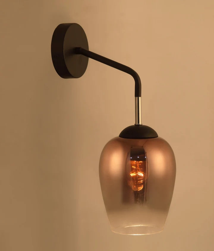 VINUM: Interior Wine Glass Shape with Copper Coloured Fading Effect Wall Light