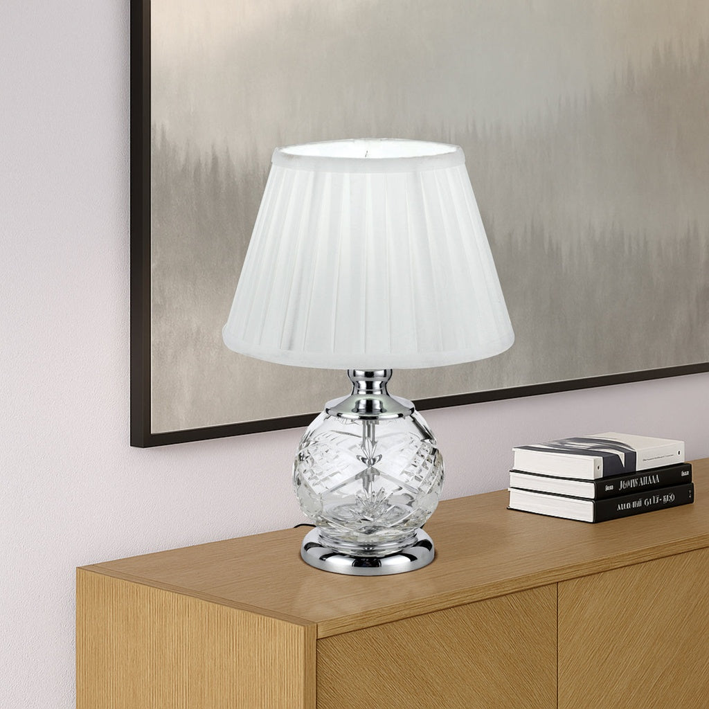 VIVIAN Table Lamp - Chrome/White