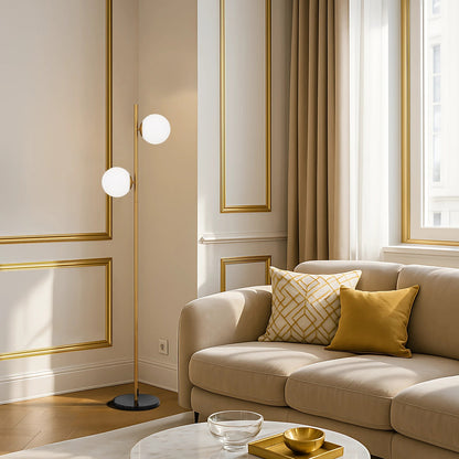 FIGARO Floor Lamp - Antique Gold/Opal Matt