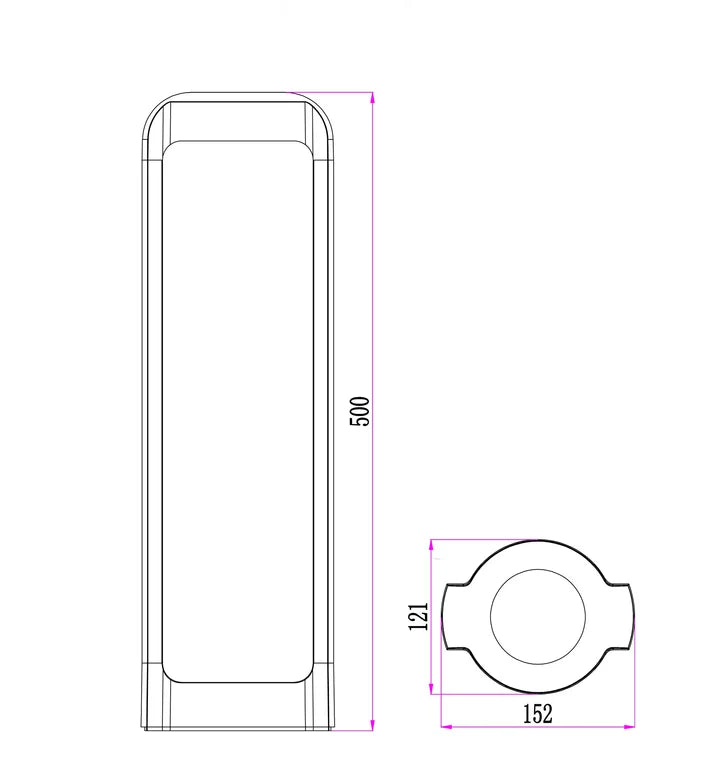 SEKER: LED Surface Mounted Bollard Lights IP65 - 500mm