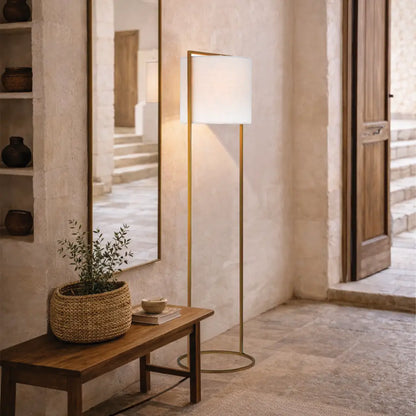 LOFTUS Floor Lamp - Antique Gold/Ivory