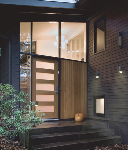 MAGNUM: Exterior Oval Surface Mounted Wall Lights IP44 - Black