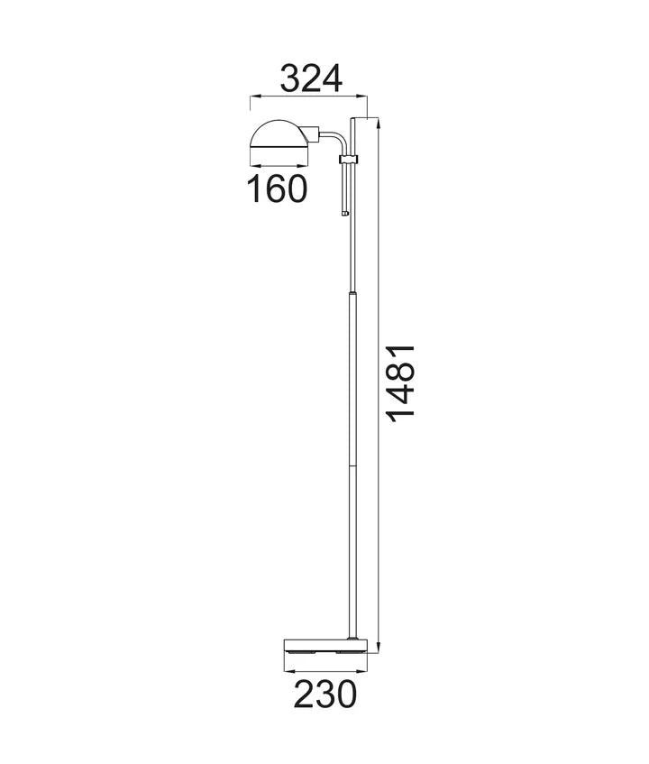 TETTU: Adjustable Height Swivel Head Sand Black Floor Lamp - 1 Head