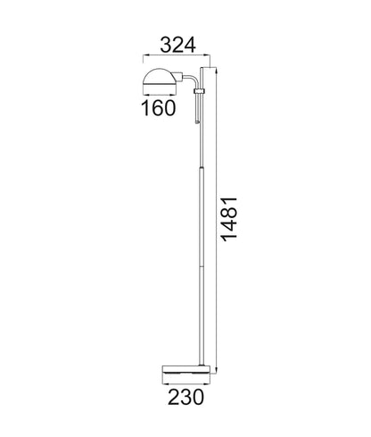 TETTU: Adjustable Height Swivel Head Sand Black Floor Lamp - 1 Head