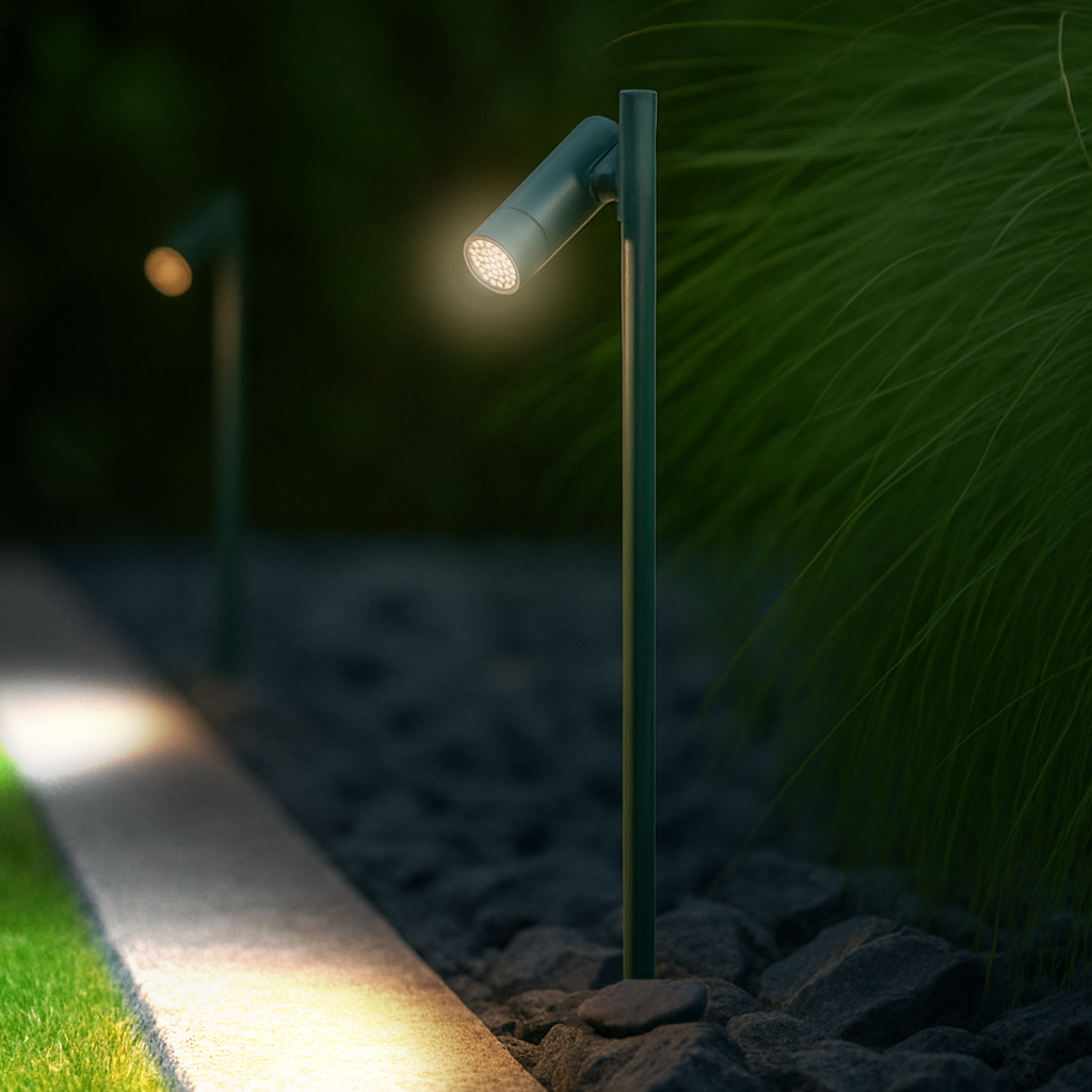 FLANK 24V Exterior LED Post Spike Light - Green
