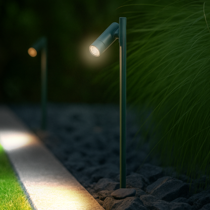 FLANK 24V Exterior LED Post Spike Light - Green