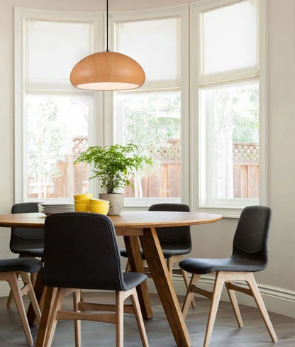 LIGNA: Retro Dome Replica Wood Pendant Light