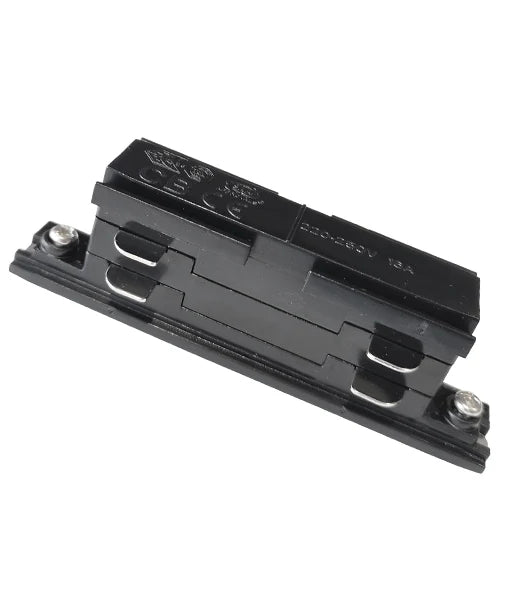 4 Wire 3 Circuit Universal Tracks, Connectors, End Cap & Live End - Connector Mini Straight BLACK