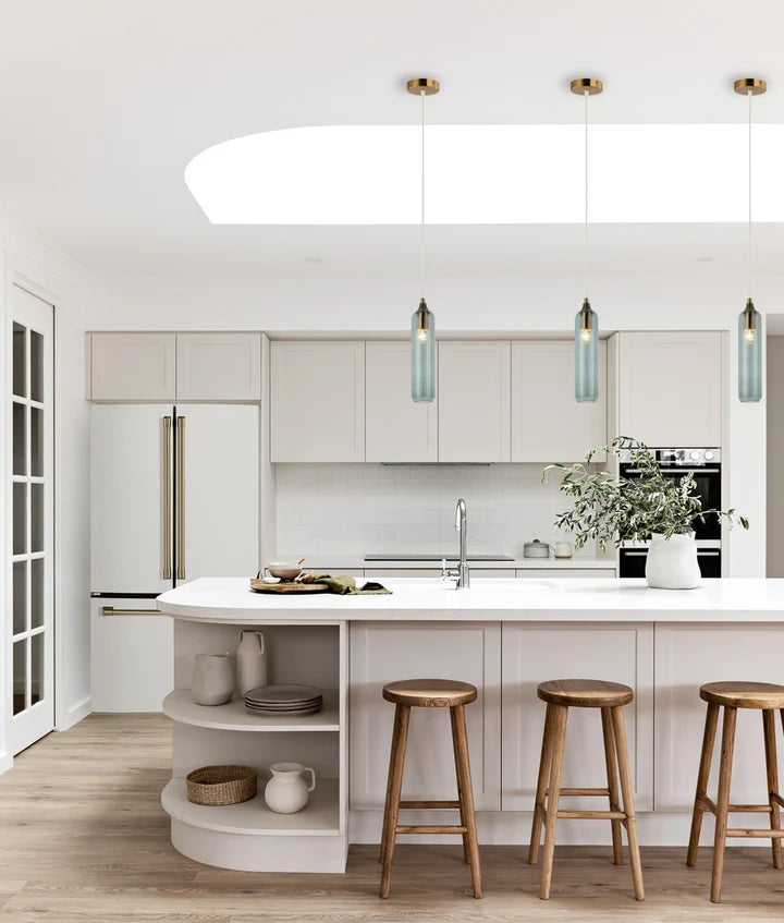 MANGA: Interior Glass Cylinder Pendant Light - Blue