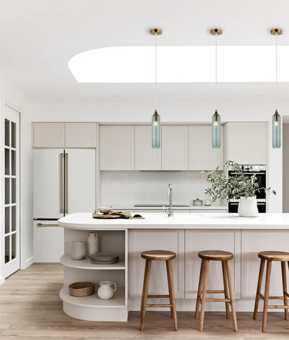 MANGA: Interior Glass Cylinder Pendant Light - Blue