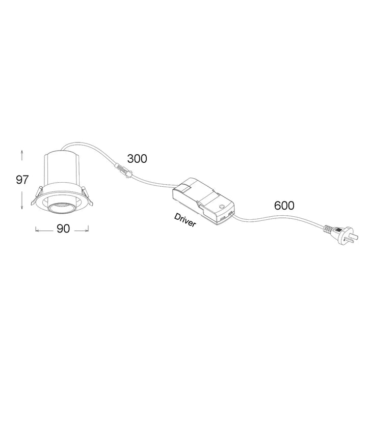 TELE: LED Recessed Spot Downlight Retractable Dimmable Tri-CCT IP20 - With 90mm Convertible Plate (Copy)