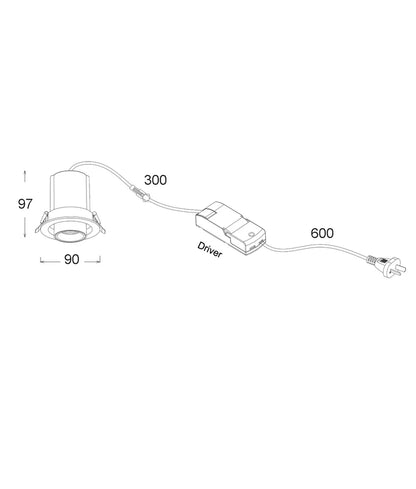TELE: LED Recessed Spot Downlight Retractable Dimmable Tri-CCT IP20 - With 90mm Convertible Plate (Copy)