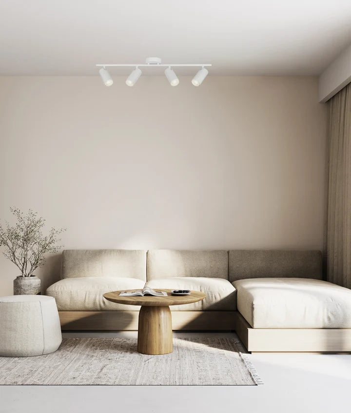 LENGAN: Interior Four Heads Adjustable Round Base Spot Light - White