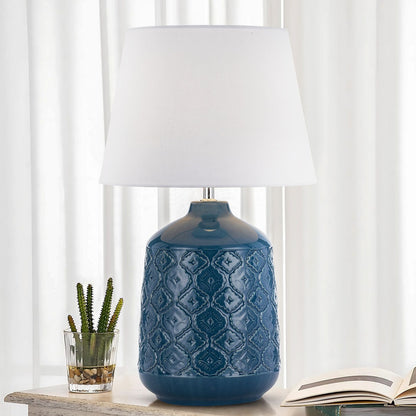 BACI CERAMIC Table Lamp - Blue/White