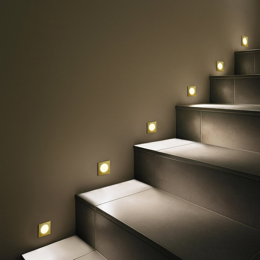 MAREN Square 3CCT LED Stair Wall Light Multi Colour - Gold