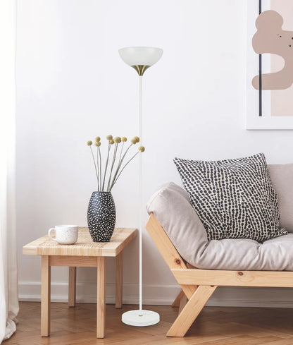 PROGETTO: Iron Matte Black / White Up Light Floor Lamp - Matte White