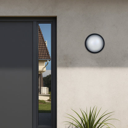 WYNN Exterior Round Bunker LED Light - Black