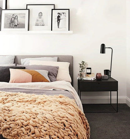 PASTEL: Scandinavian Table Lamps With Pen Container - Matte Black