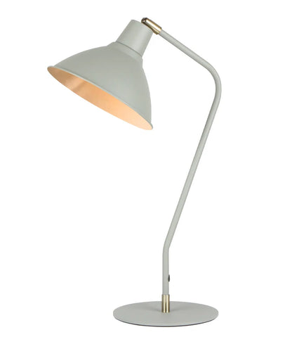 COLLO: Cone Shade with Antique Brass Highlight Table Lamp - Sand Grey
