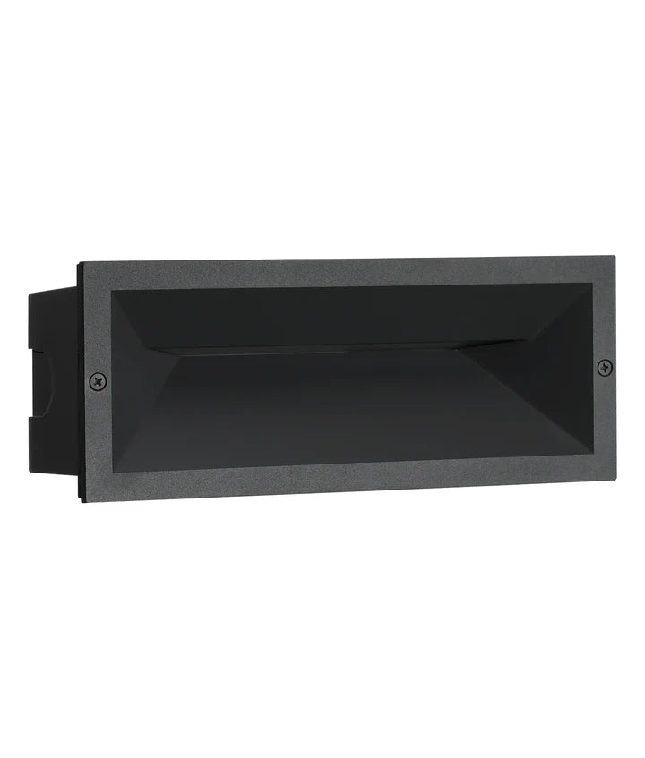 BRICKTRI: LED Tri-CCT Exterior Recessed Rectangular Wall / Brick Lights IP65 - Dark Grey