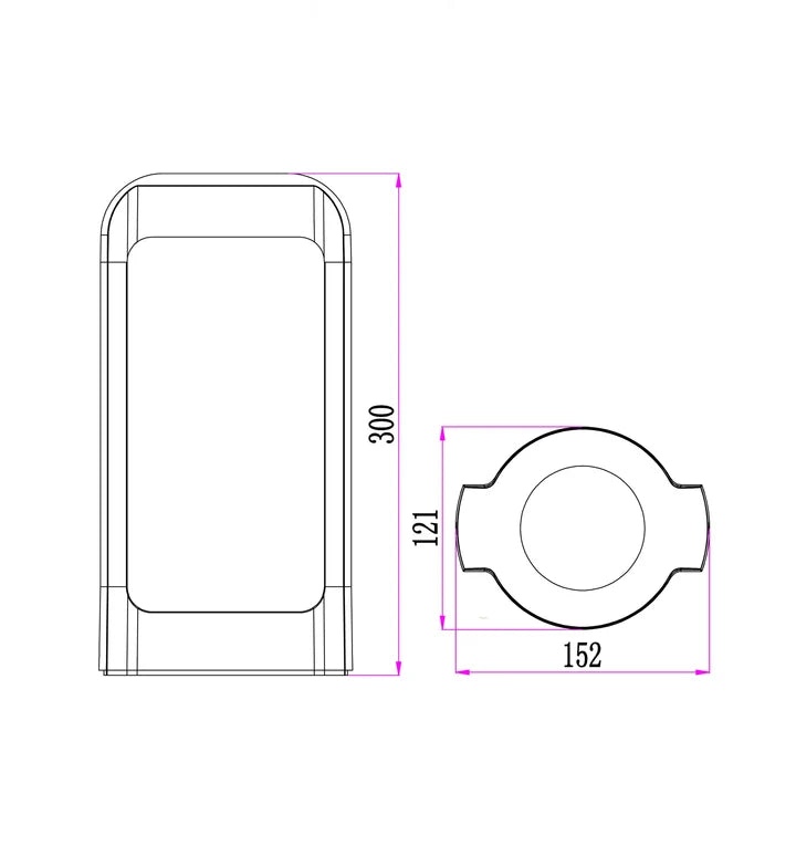 SEKER: LED Surface Mounted Bollard Lights IP65 - 300mm