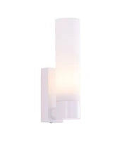 VARA: Interior Tubular Up Opal Glass Wall Light - White