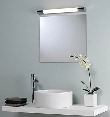 VANITY: LED Interior Chrome Frosted Acrylic Diffuser Wall Light - Long