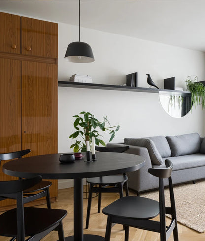 PASTEL: Scandinavian Angled Dome Shape Pendant Light - Matte Black