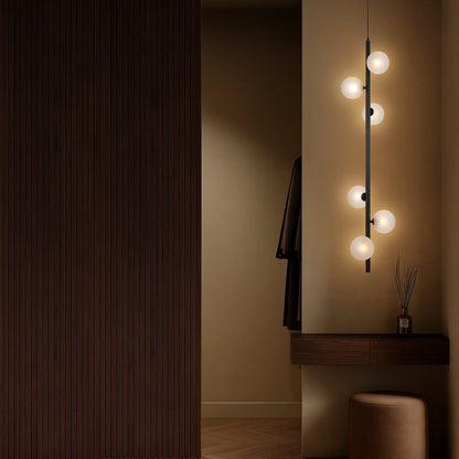 ELSON 6 Pendant Light - Black/Frost Tear