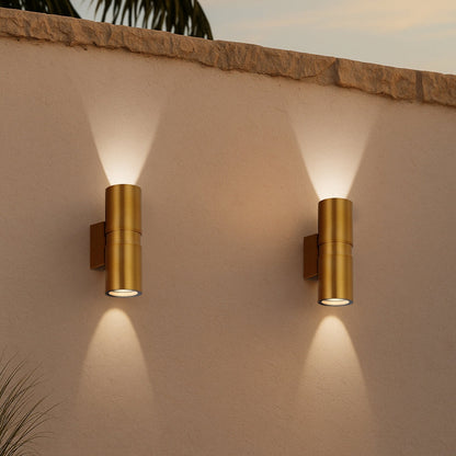 SARNEL Up-Down Exterior Wall Light - Brass