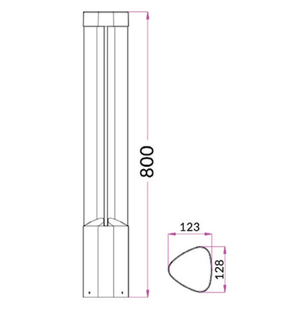 LED Surface Mounted Grey Bollard Lights IP54 - 3 Sections