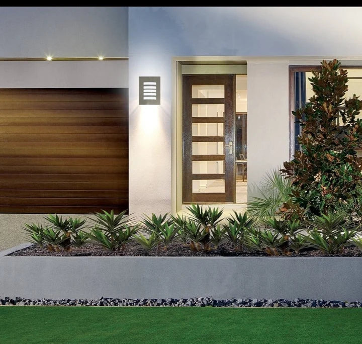 NED: Exterior Grilled Surface Mounted Wall Lights IP54 - 316 Stainless Steel